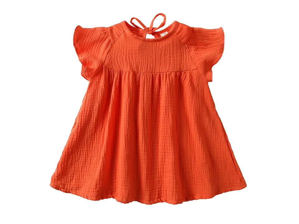 Full view of the orange A-line dress