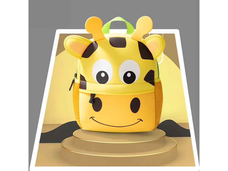 Yellow giraffe cartoon backpack for kids