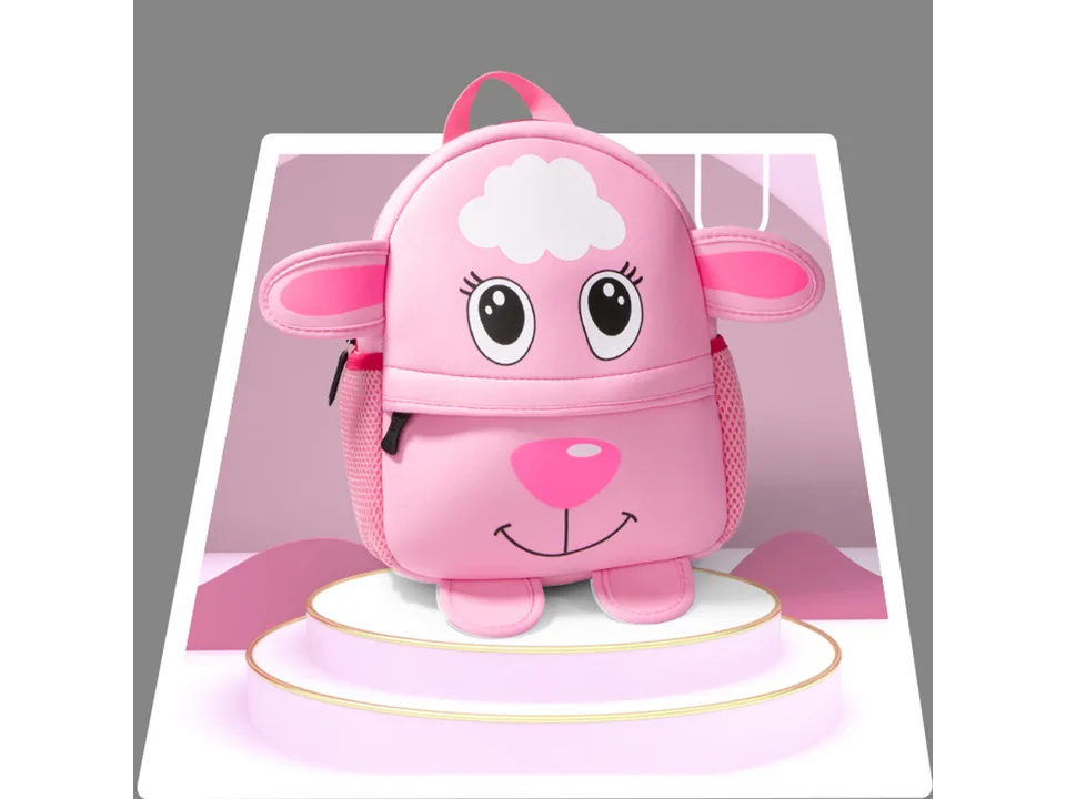 Pink sheep cartoon backpack for kids
