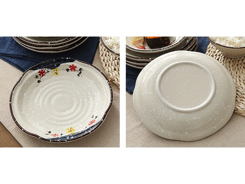 Top and bottom view of the ceramic plate.