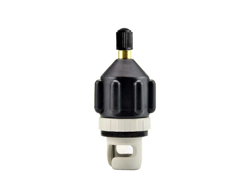 Black and grey SUP paddle board air valve adapter