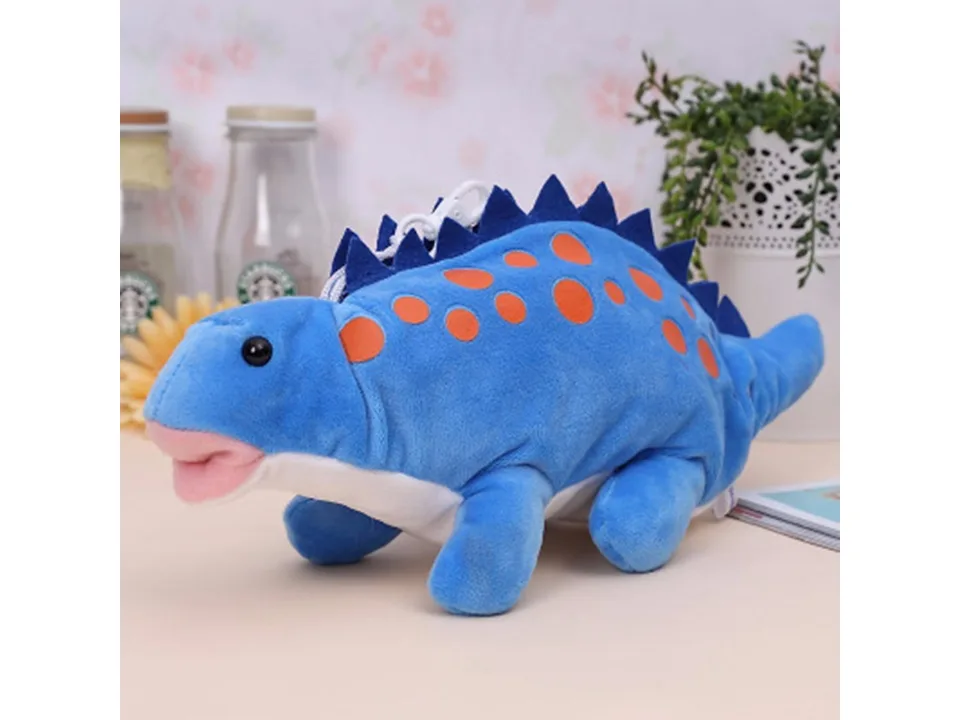 Blue dinosaur plush pencil case