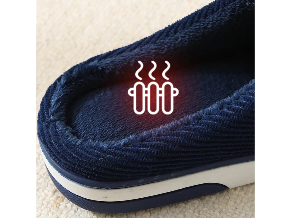 Close-up of the soft, warm interior lining of the slipper.