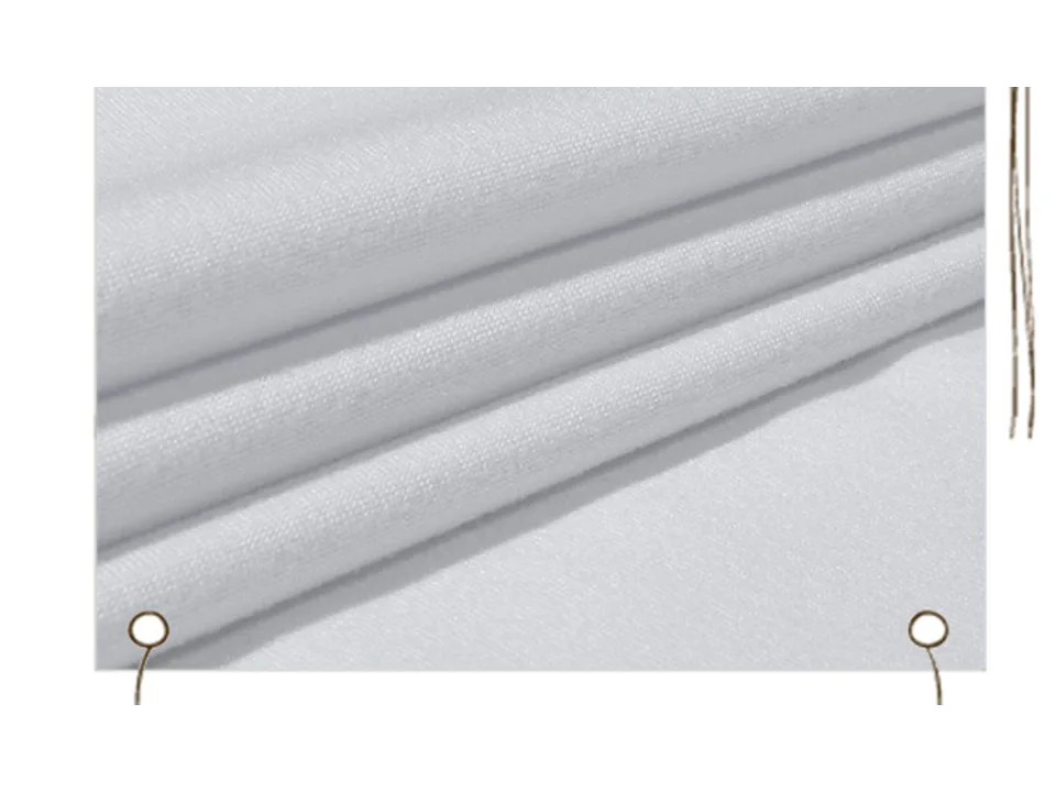 Close-up of the white fabric texture