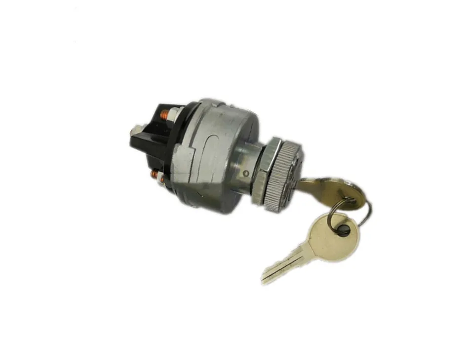 Ignition switch with a set of keys attached.