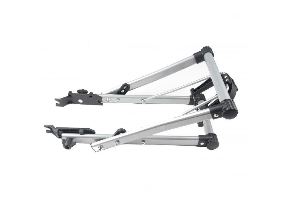 Foldable bicycle repair stand in a partially folded position