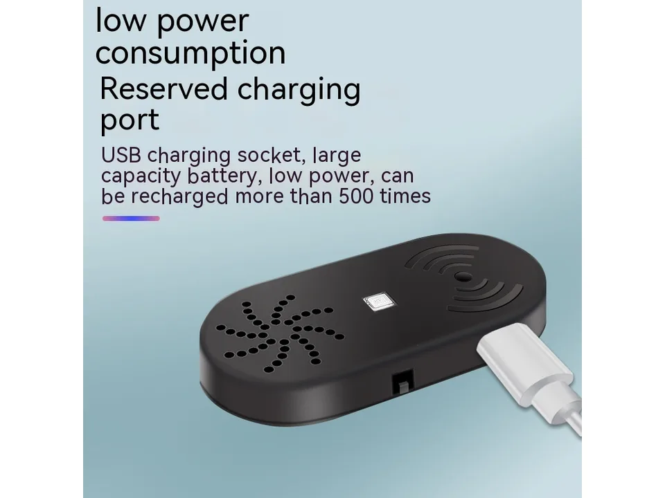 Black car door safety sensor with a USB charging cable attached.