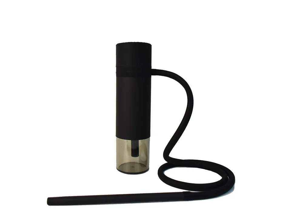 Portable hookah cup in black with hose and mouthpiece