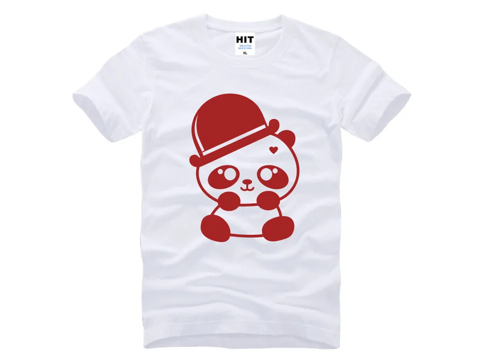 White t-shirt with a red panda graphic