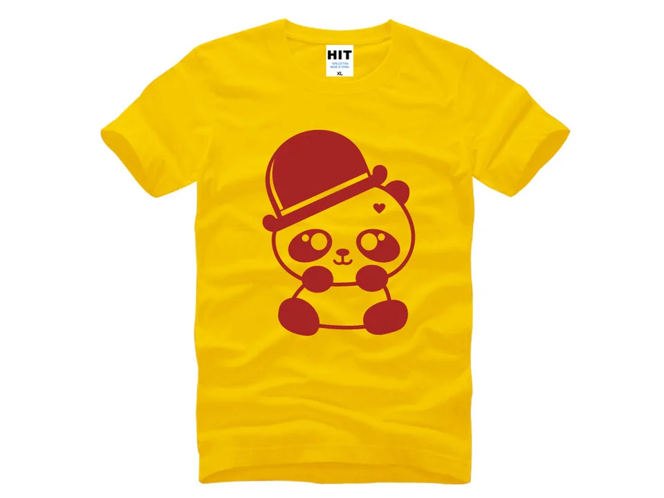 Yellow t-shirt with a red panda graphic