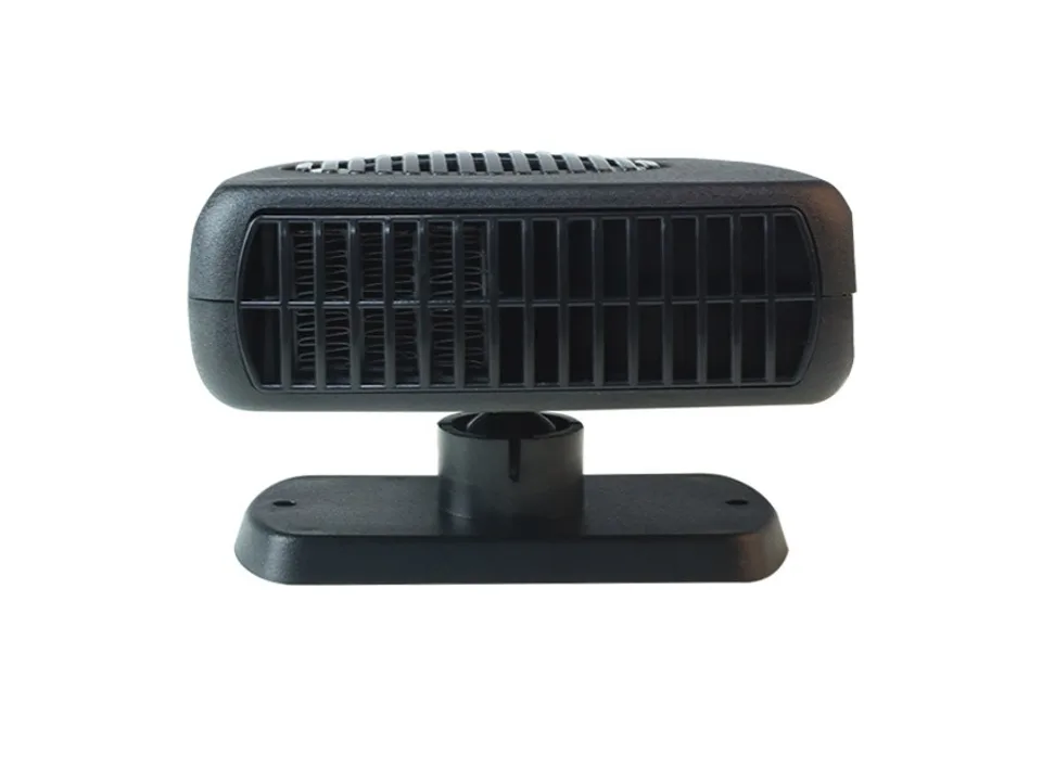 Front view of the black portable car heater.