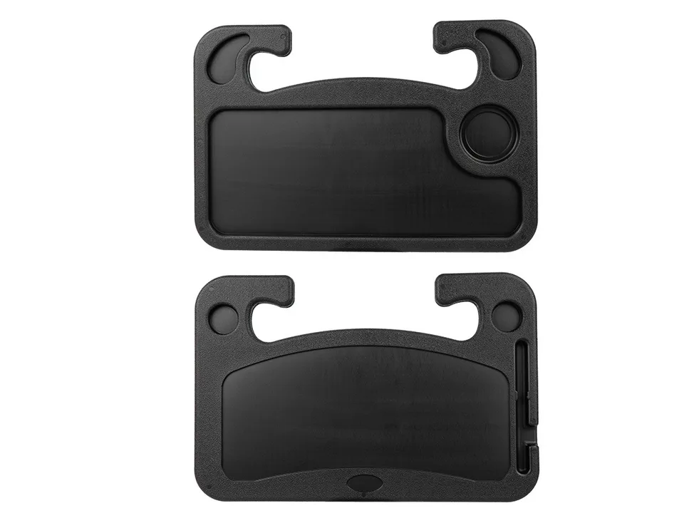 Front and back view of the black car steering wheel tray.
