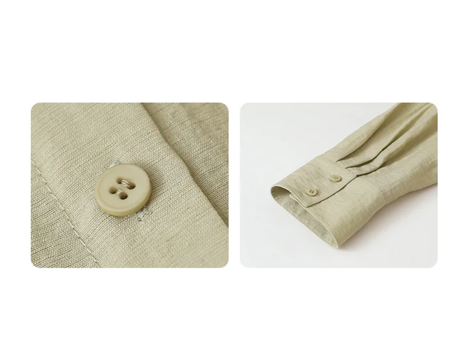 Close-up of the shirt buttons and the buttoned sleeve cuffs.