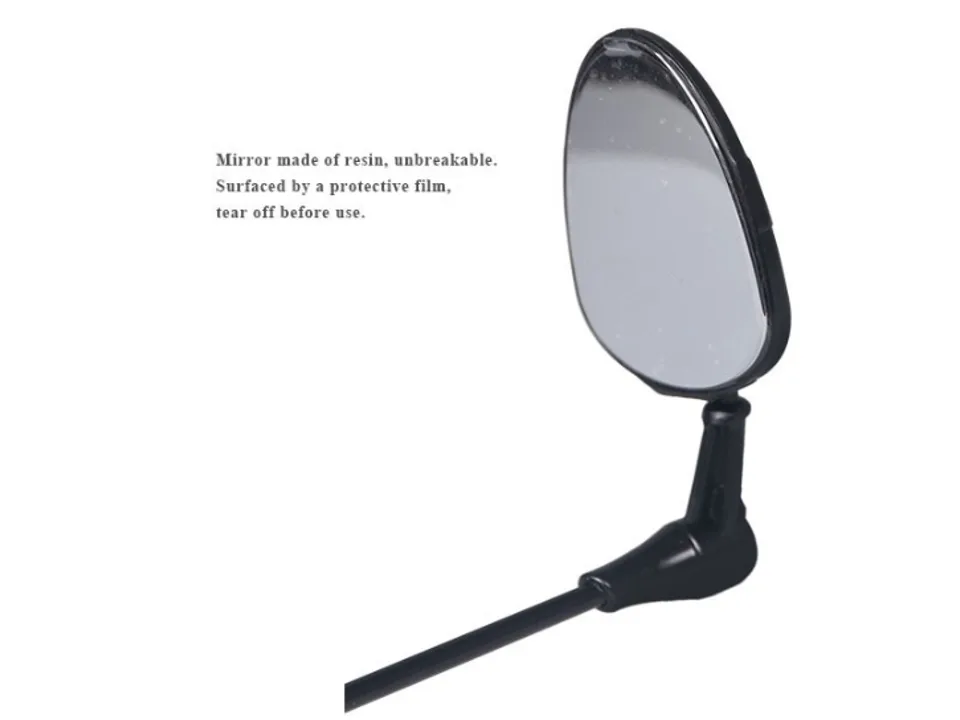 Close-up of the bicycle helmet mirror surface.