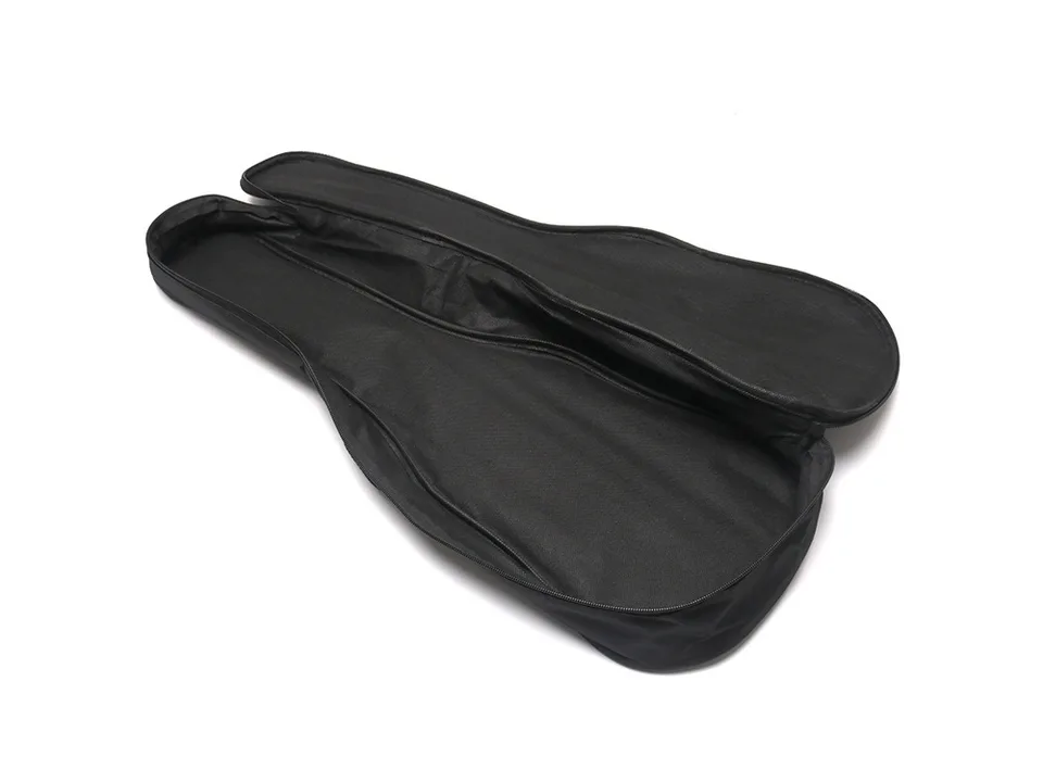 Open interior of the black ukulele bag.