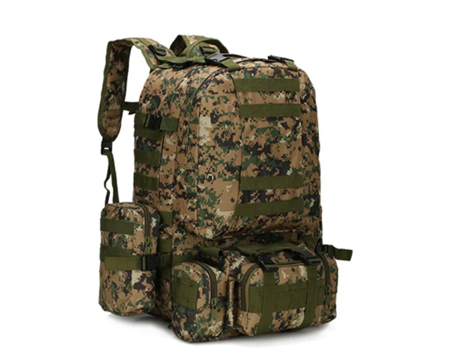 Digital camouflage tactical hiking backpack.