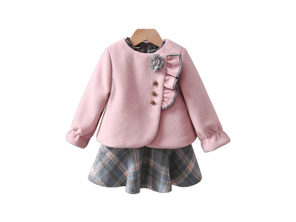 Pink girls' jacket and dress set