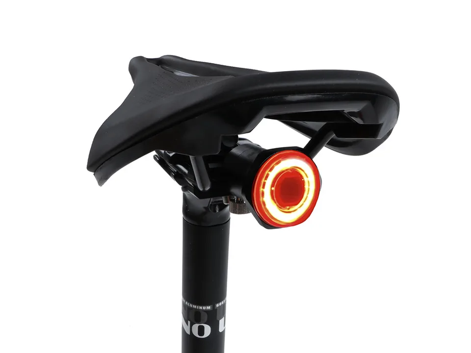 Bicycle smart taillight mounted under a bike saddle