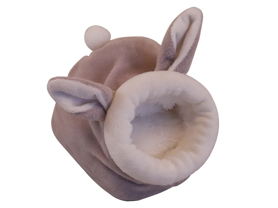 Bunny-themed plush small animal bed house