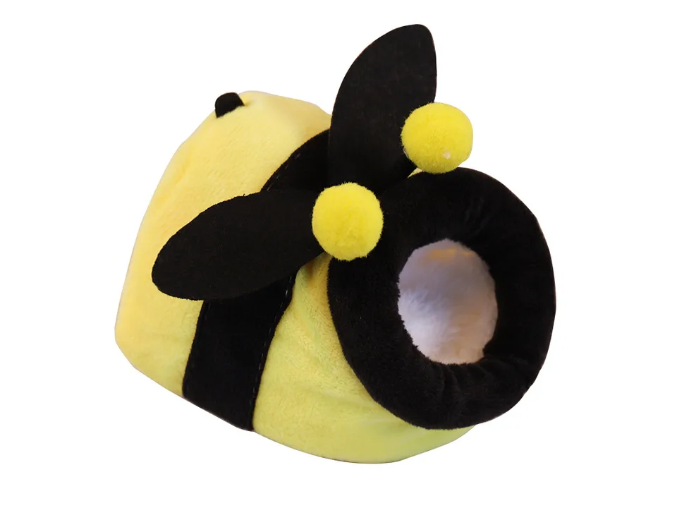 Bee-themed plush small animal bed house