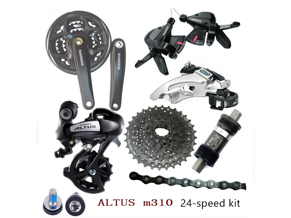 Full Shimano Altus 24-speed drivetrain upgrade kit components