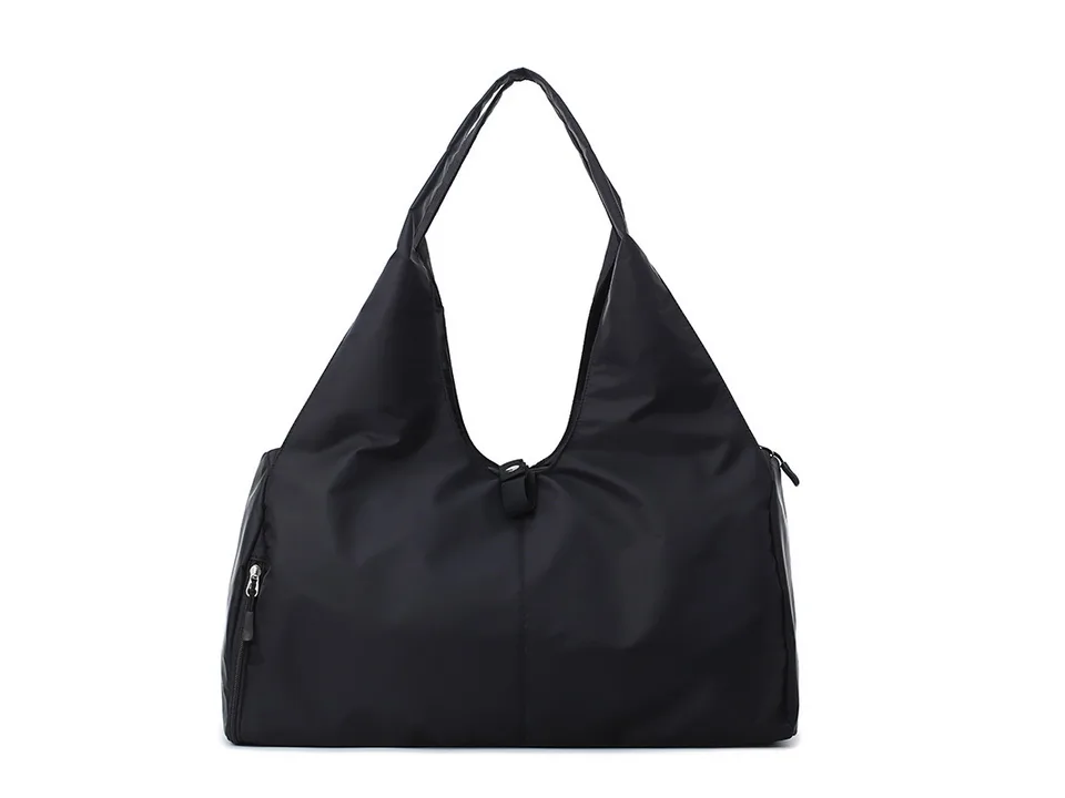 Black one-shoulder yoga duffel bag