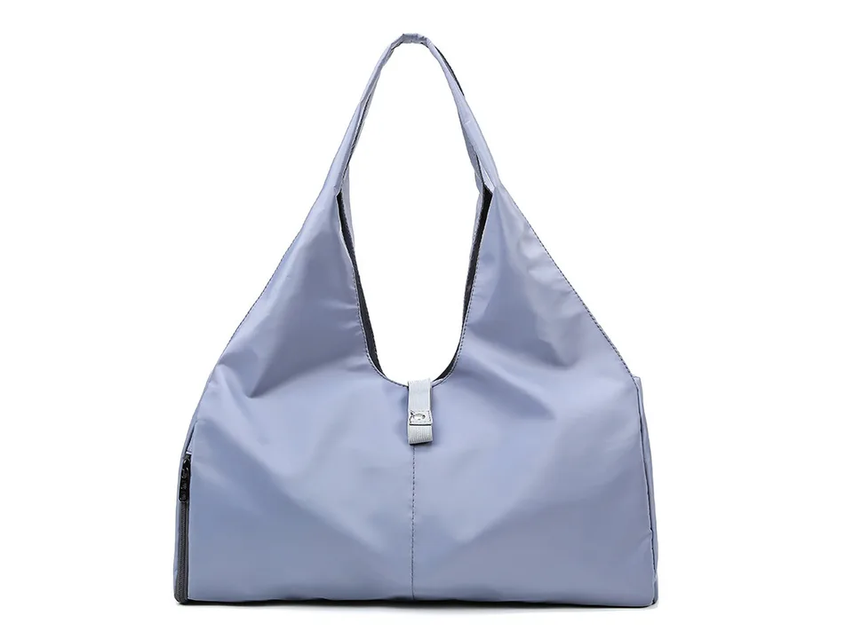 Light blue one-shoulder yoga duffel bag