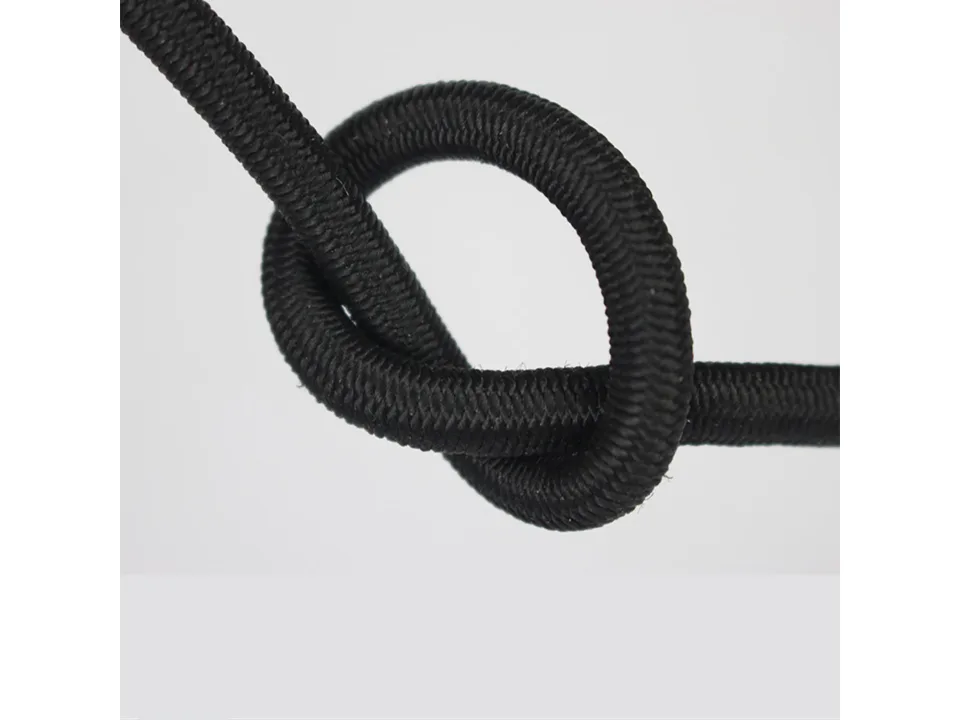 Close-up of the black elastic rope used for the boxing speed ball.