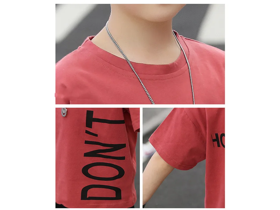 Close-up of the t-shirt fabric and printed text detail.