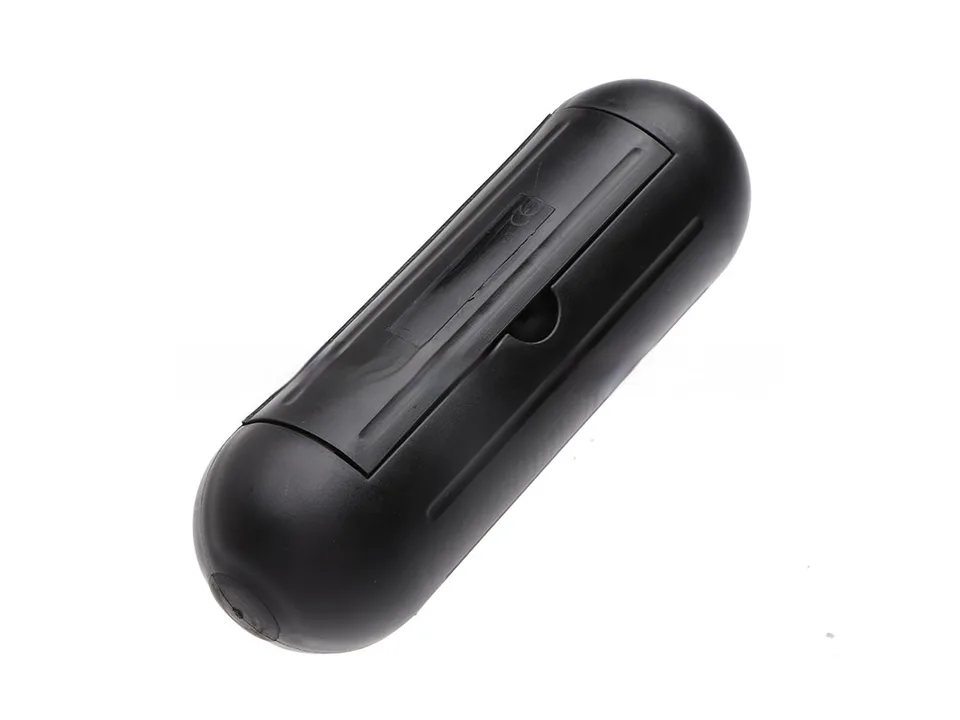 Closed black outdoor extension cord safety junction box