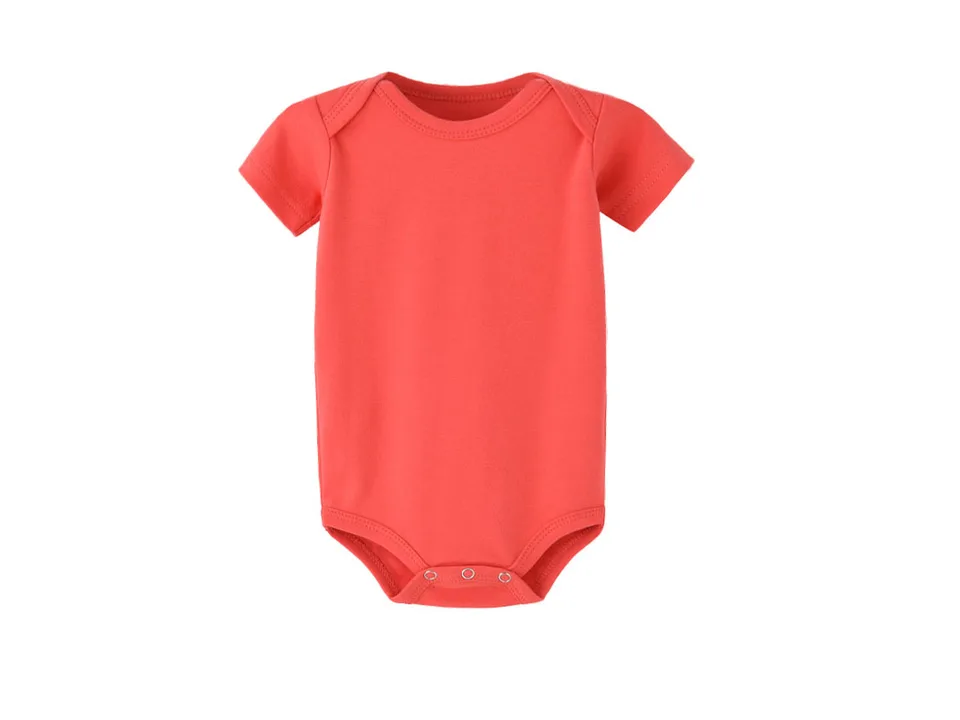 Red baby short-sleeve romper bodysuit