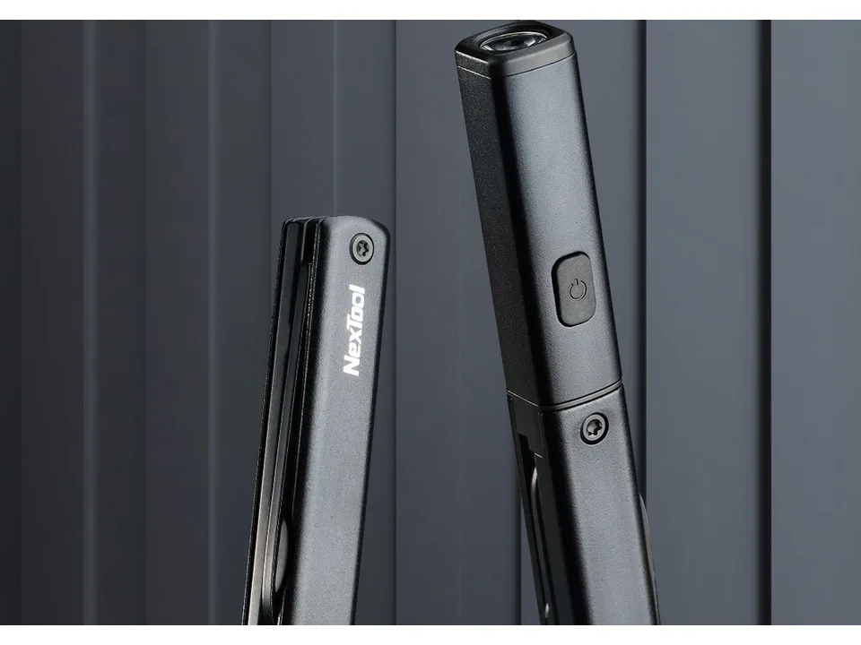 The multi-tool shown with the flashlight end visible.