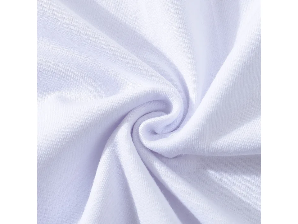 Close-up view of the white fabric texture.
