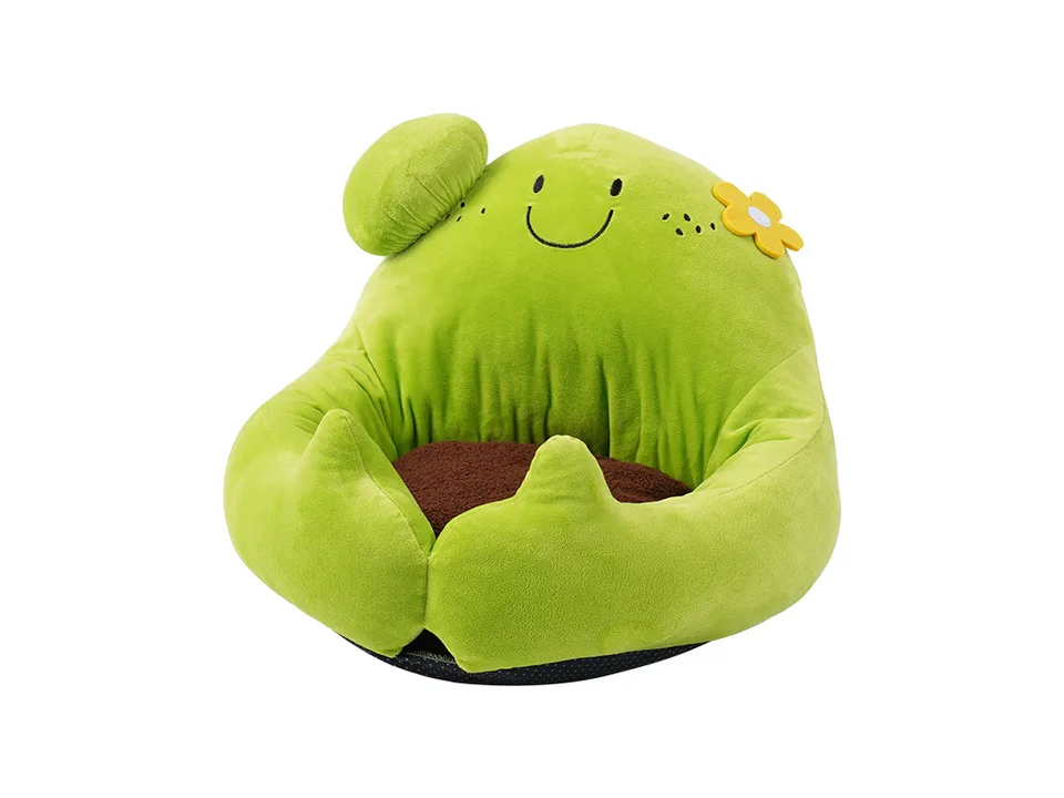 A cactus-shaped cat bed with a brown cushion.
