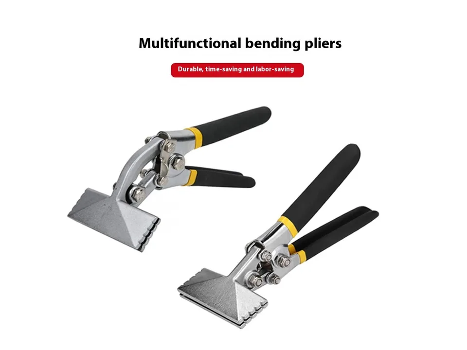 Two metal bending pliers with black and yellow handles.