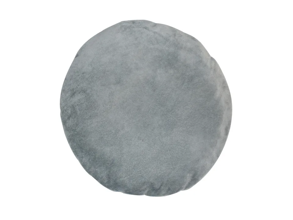 A round grey plush cushion for the cat bed.