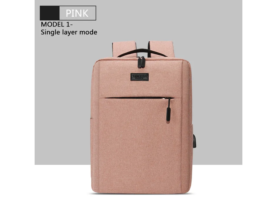 Pink business laptop backpack, model 1 single layer version.