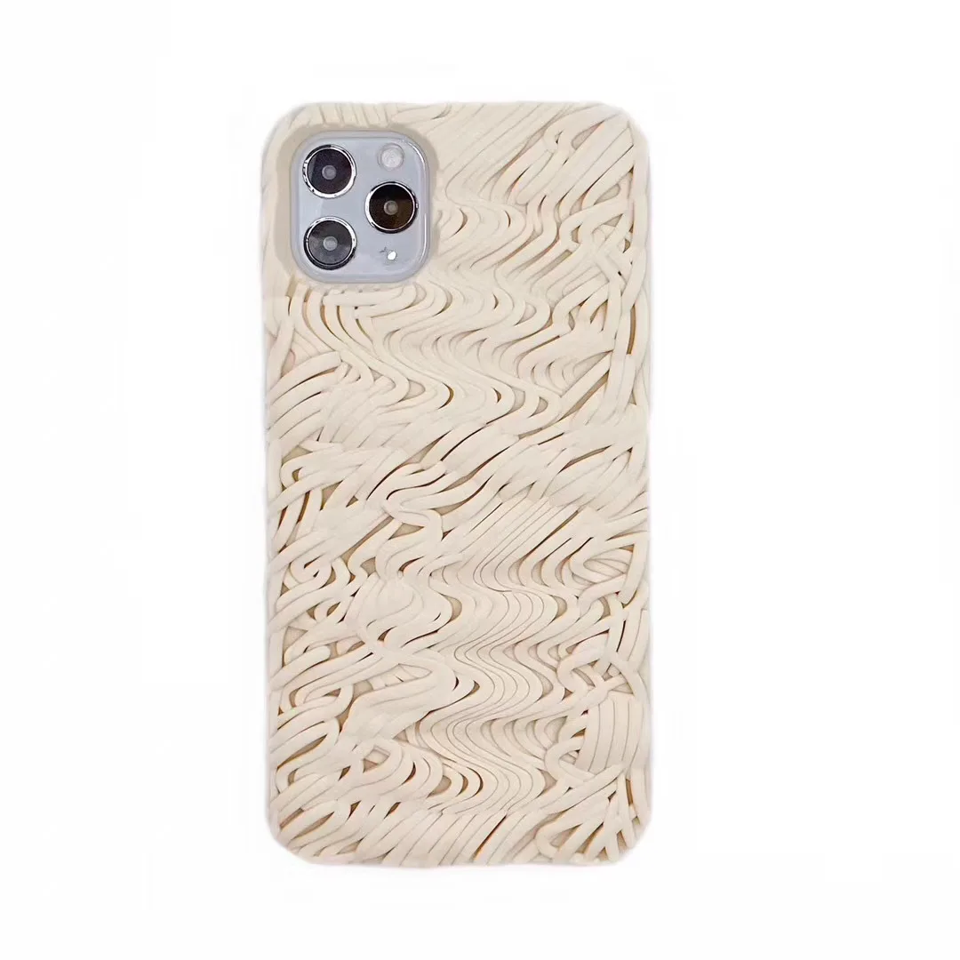 Silicone Phone Case with Instant Noodle Texture Design for iPhone