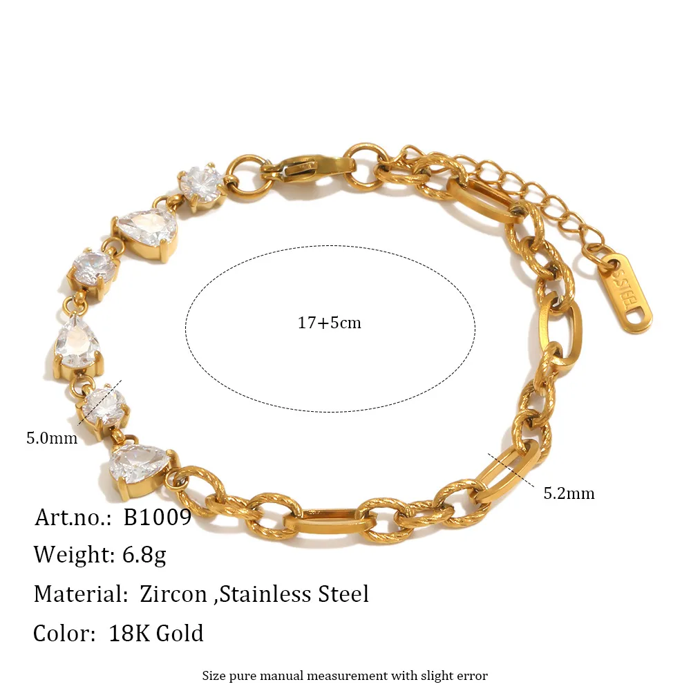 Stainless Steel Heart-shaped Adjustable Bracelet For Women