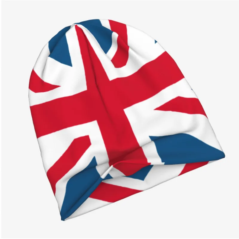 Knitted Tam Beanie - Flag Letter Pattern, Double Elastic, Adult and Child