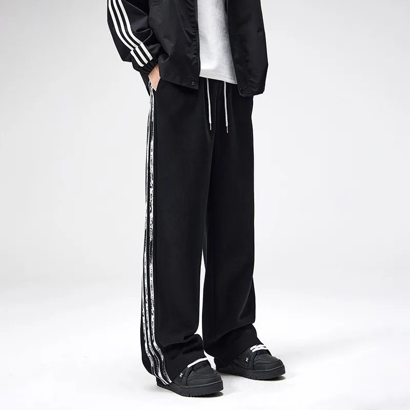 Retro Side Stripes Draped Pants Men