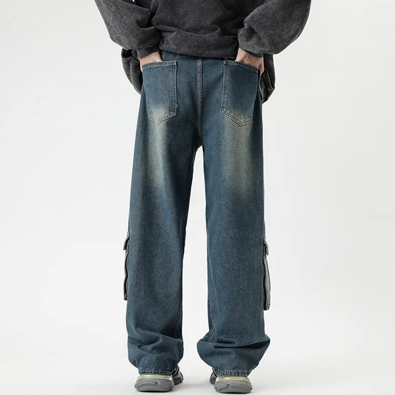Men's Workwear Jeans - Multi-Pocket Straight Leg Cotton Denim