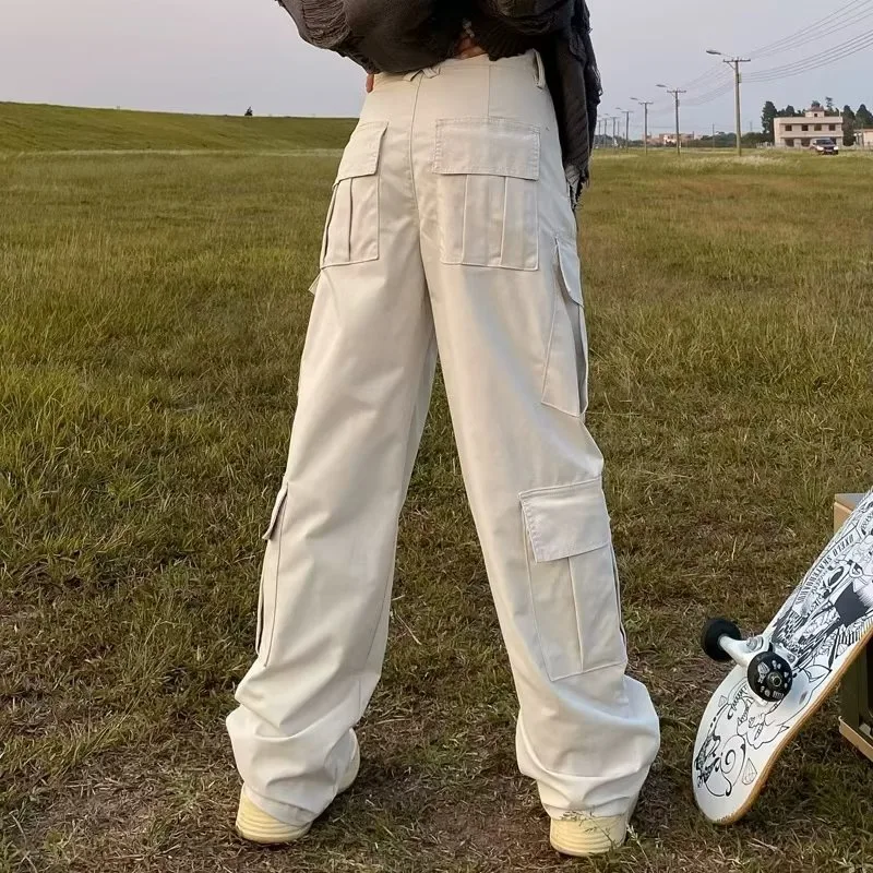 Men's Distressed Cargo Trousers - Cotton Straight Leg, M to 3XL — Apricot, M