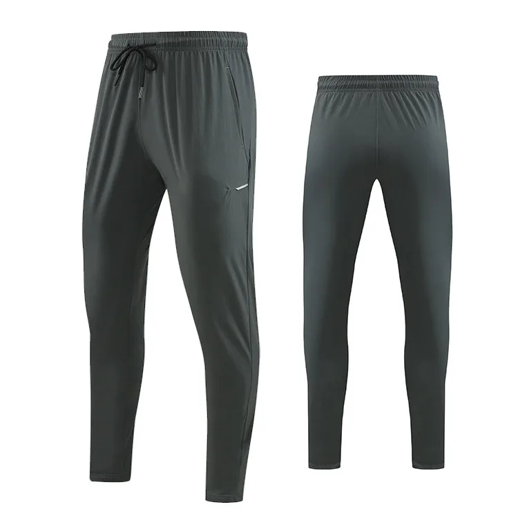 Casual Quick-drying Sports Pants Men's Straight Loose Ice Silk Cool Pants — Dark Gray, M