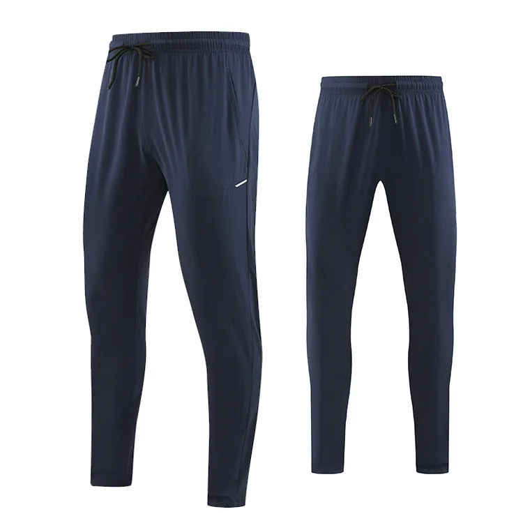 Casual Quick-drying Sports Pants Men's Straight Loose Ice Silk Cool Pants — Navy Blue, M