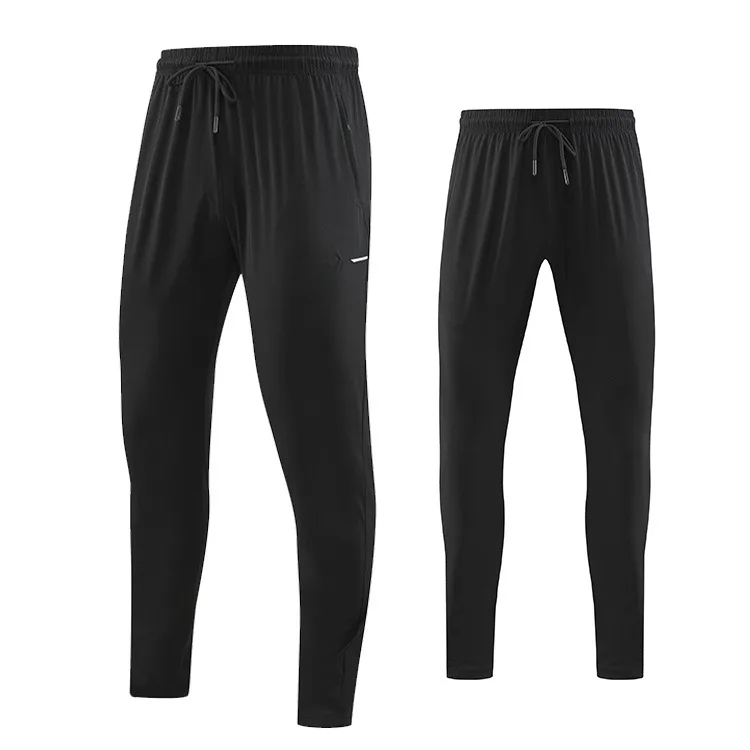 Casual Quick-drying Sports Pants Men's Straight Loose Ice Silk Cool Pants — Black, 4XL