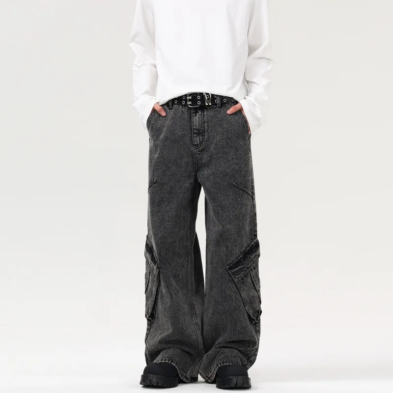 American High Street Cargo Jeans Men and Women Retro