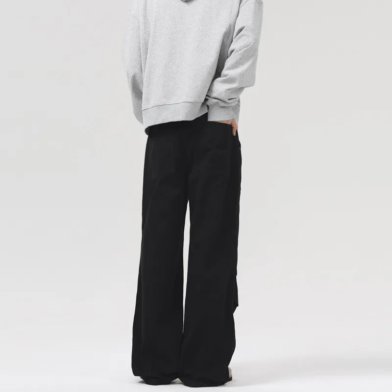 Men's Pleated Cargo Trousers - Pure Cotton, Straight Leg