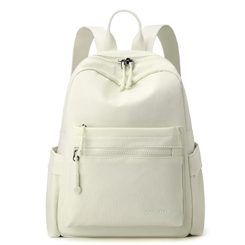 Women's Casual Backpack - Oxford Cloth, Eleven Colours, Everyday and Travel — Ivory White