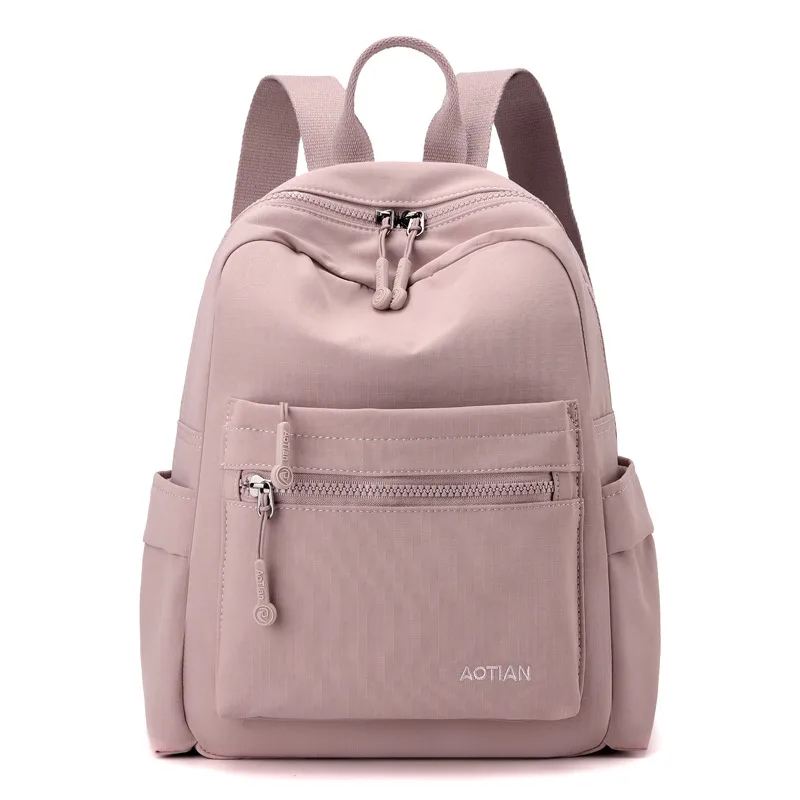 Women's Casual Backpack - Oxford Cloth, Eleven Colours, Everyday and Travel — Lotus Pink